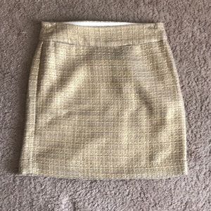 Banana Republic gold mini skirt.